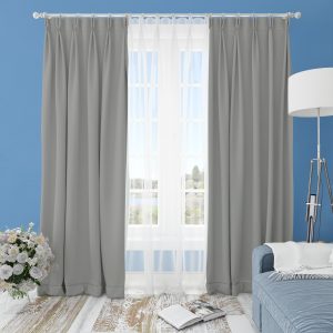 Готова завеса Блекаут Сиво, С перделък