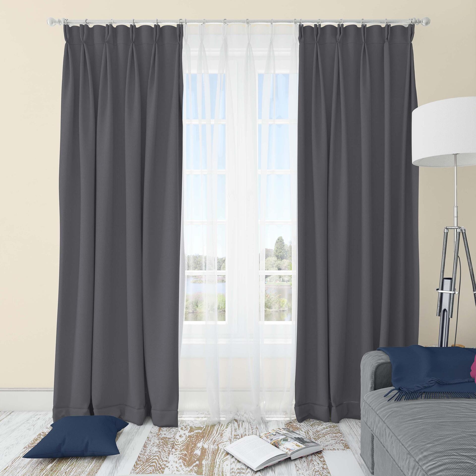 Ptextil - Готова завеса Блекаут 144, С перделък Плътна завеса Блекаут