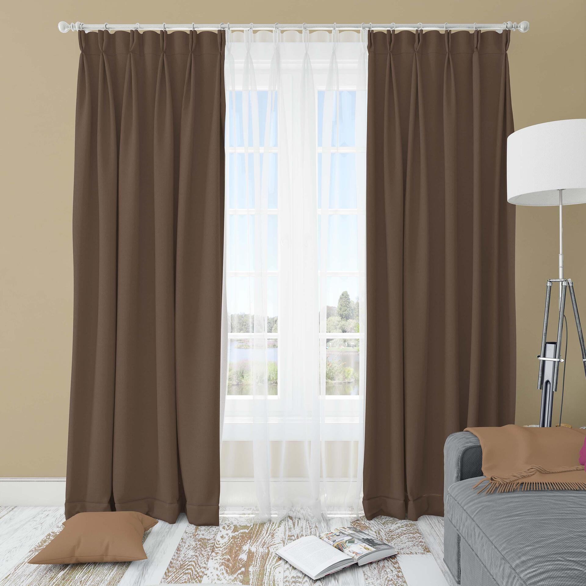 Ptextil - Готова завеса Блекаут 121, С перделък Плътна завеса Блекаут