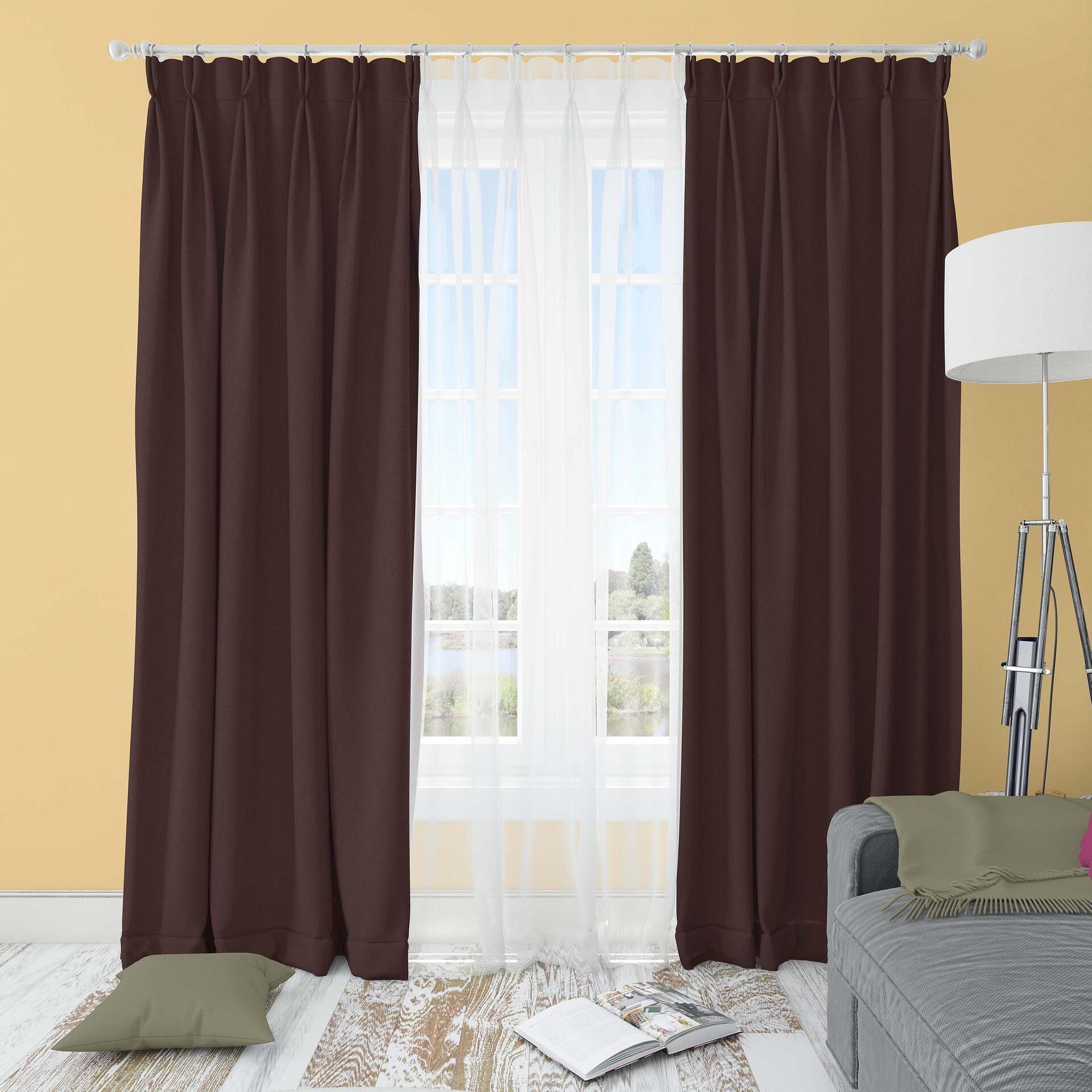 Ptextil - Готова завеса Блекаут 122, С перделък Плътна завеса Блекаут