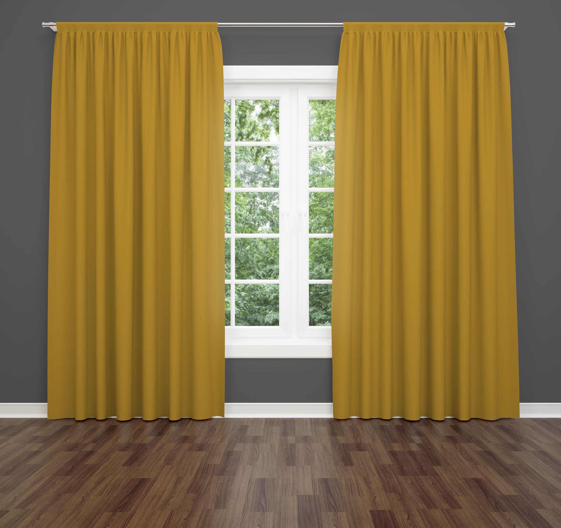 Ptextil - Плътно перде Кадифе в цвят горцица Жълта завеса "Кадифе" - PTexil България
