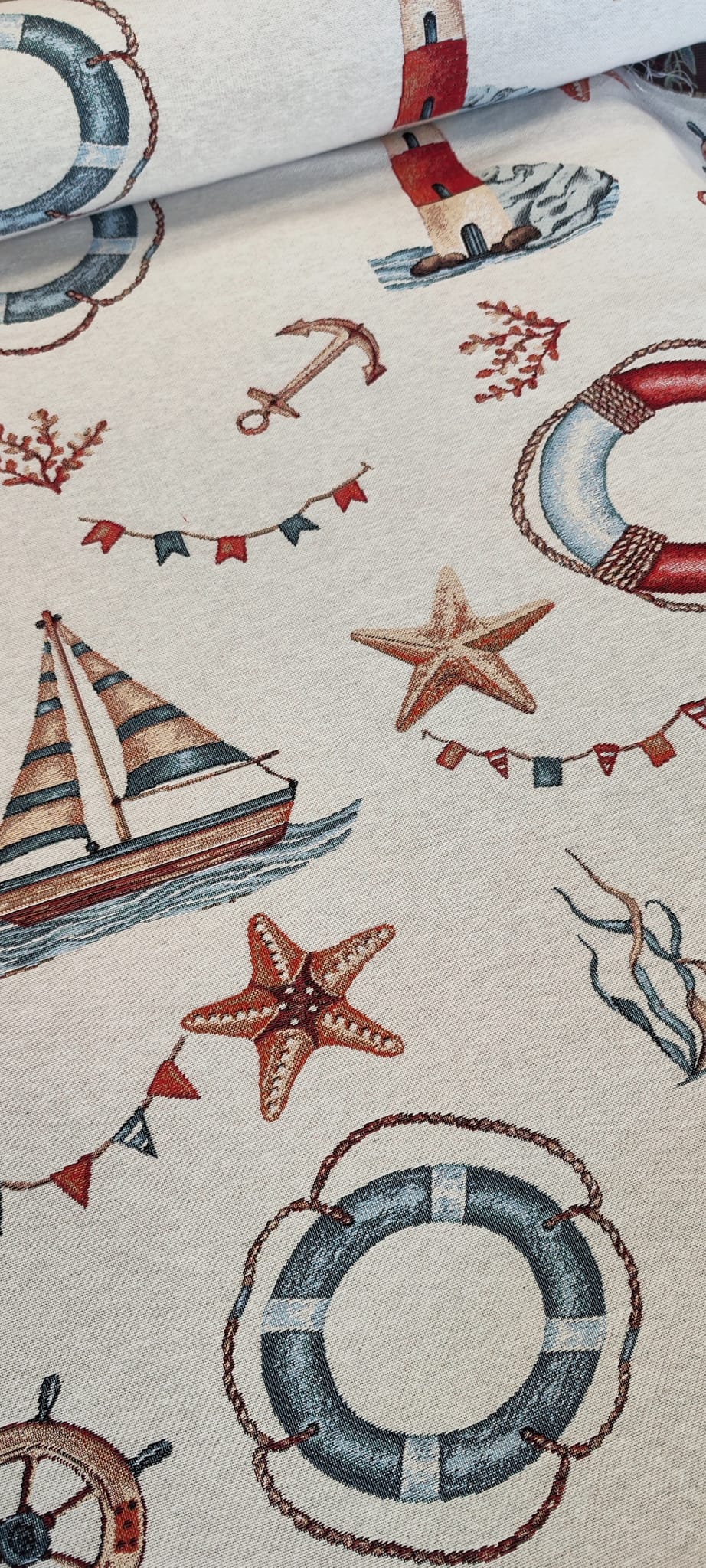 Ptextil - Жакардова декоративна калъфка "Корабчета" 45х45 см. Жакардова декоративна калъфка "Корабчета" 45х45 см. - Image 2