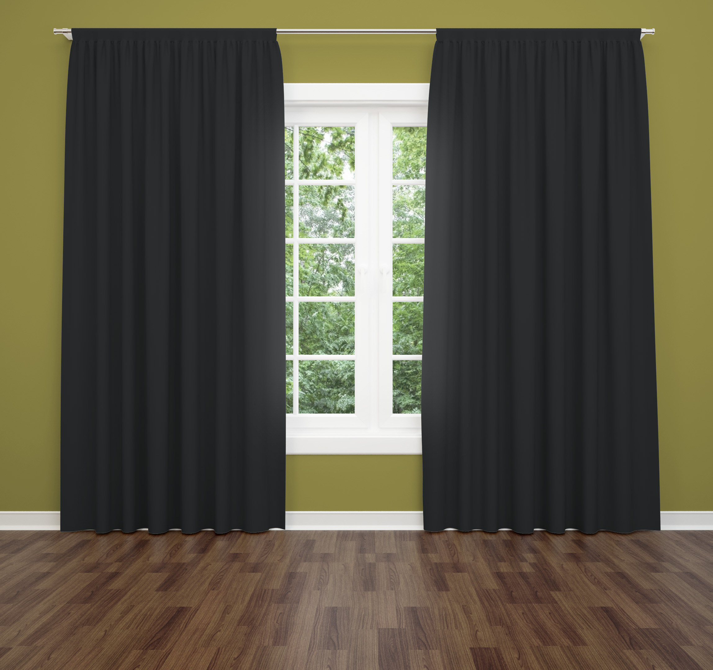 Ptextil - Плътно перде Кадифе в черен цвят Плътно перде Кадифе в черен цвят