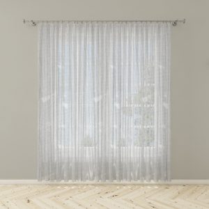 Тънко перде Масва в бял цвят, мрежесто, с перделък