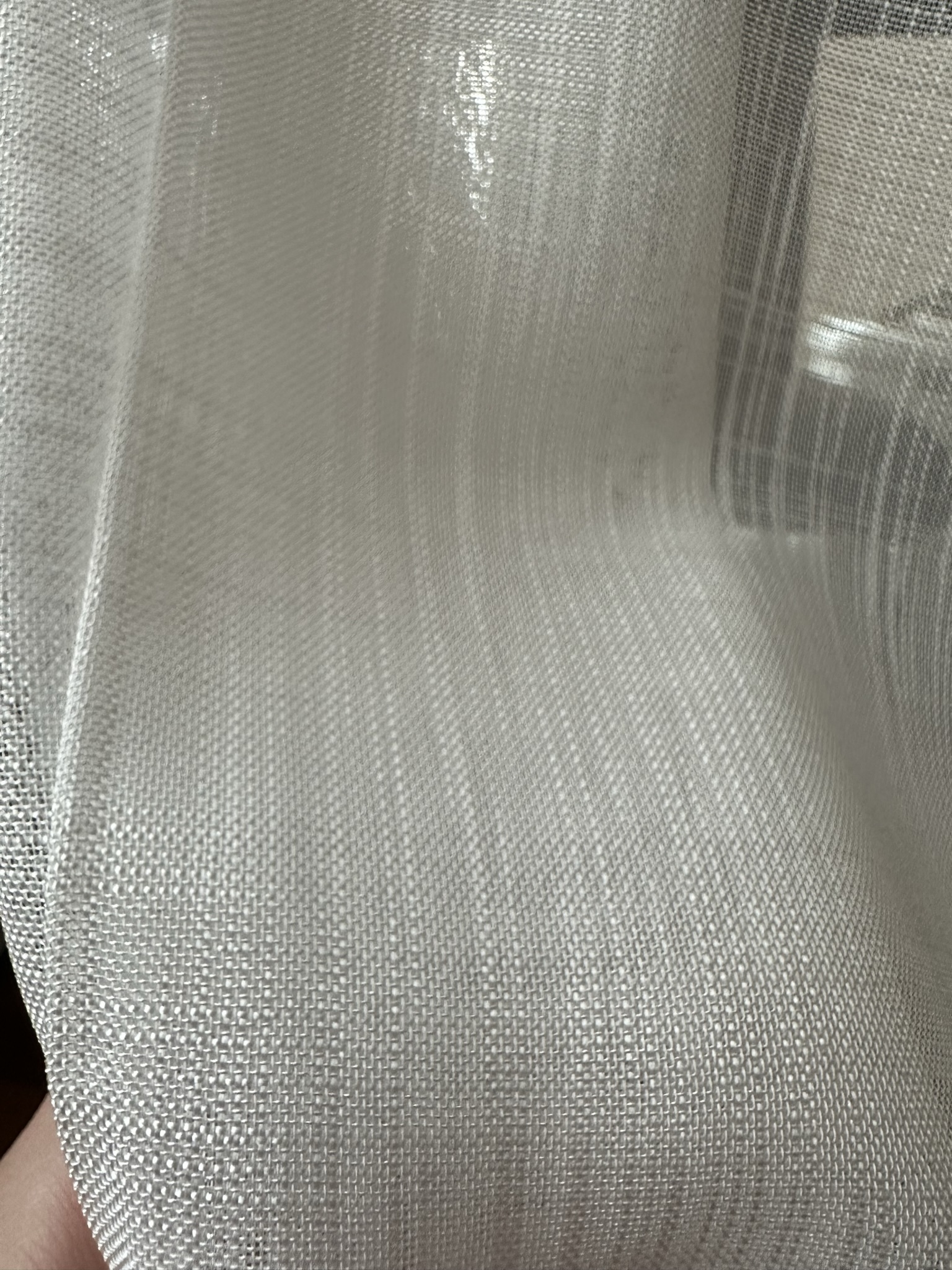 Ptextil - Тънко мрежесто перде Сантаса в цвят екрю, с перделък Тънко мрежесто перде Сантаса в цвят екрю, с перделък - Image 2