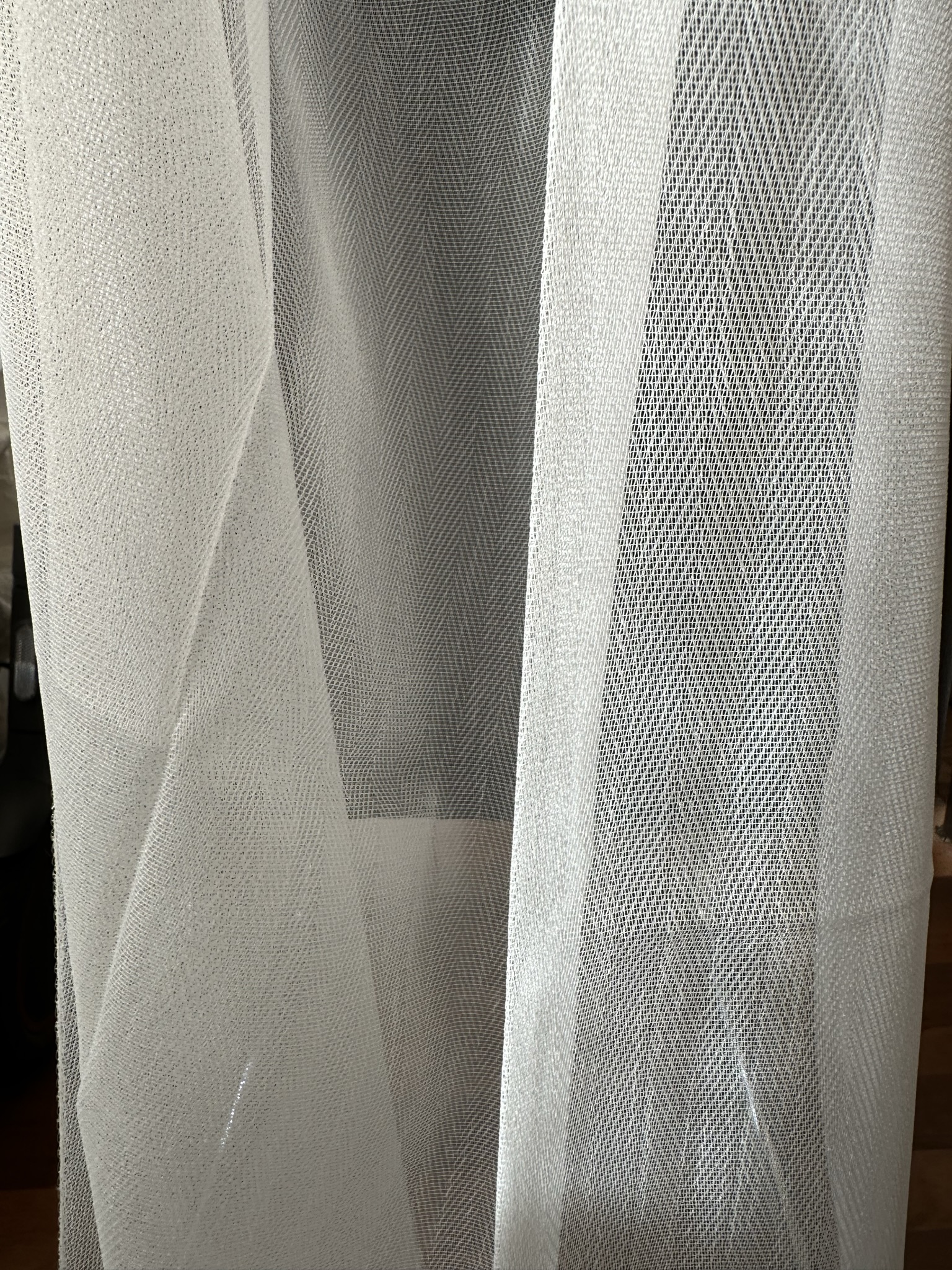 Ptextil - Тънко мрежесто перде в екрю цвят, с перделък Тънко мрежесто перде в екрю цвят, с перделък - Image 4