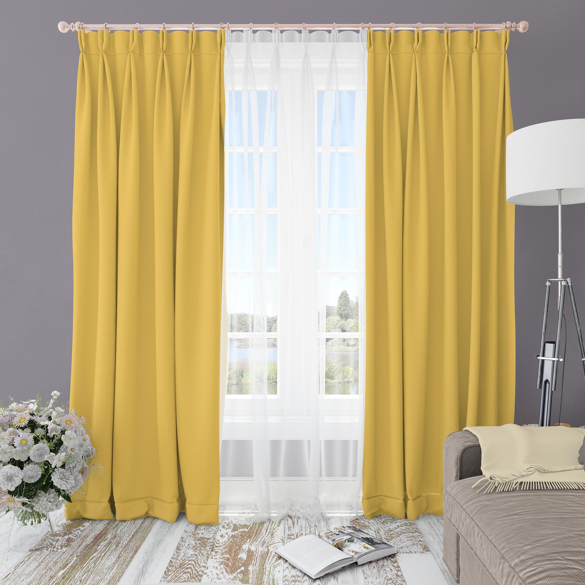 Плътна завеса Блекаут Горчица