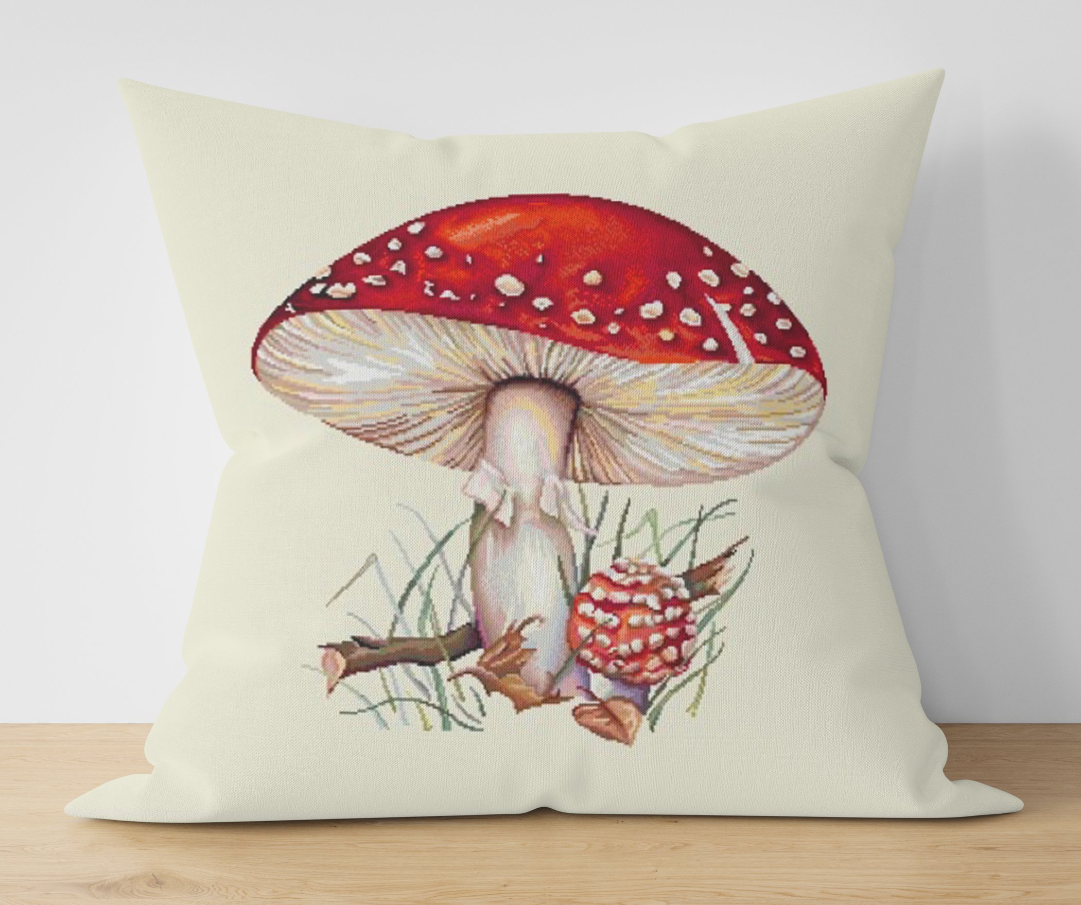 Ptextil - Жакардова декоративна калъфка Гъба 45х45 см. Жакардова декоративна калъфка Гъба 45х45 см.