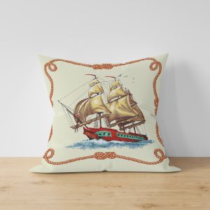 Жакардова декоративна калъфка Кораб 45х45 см.