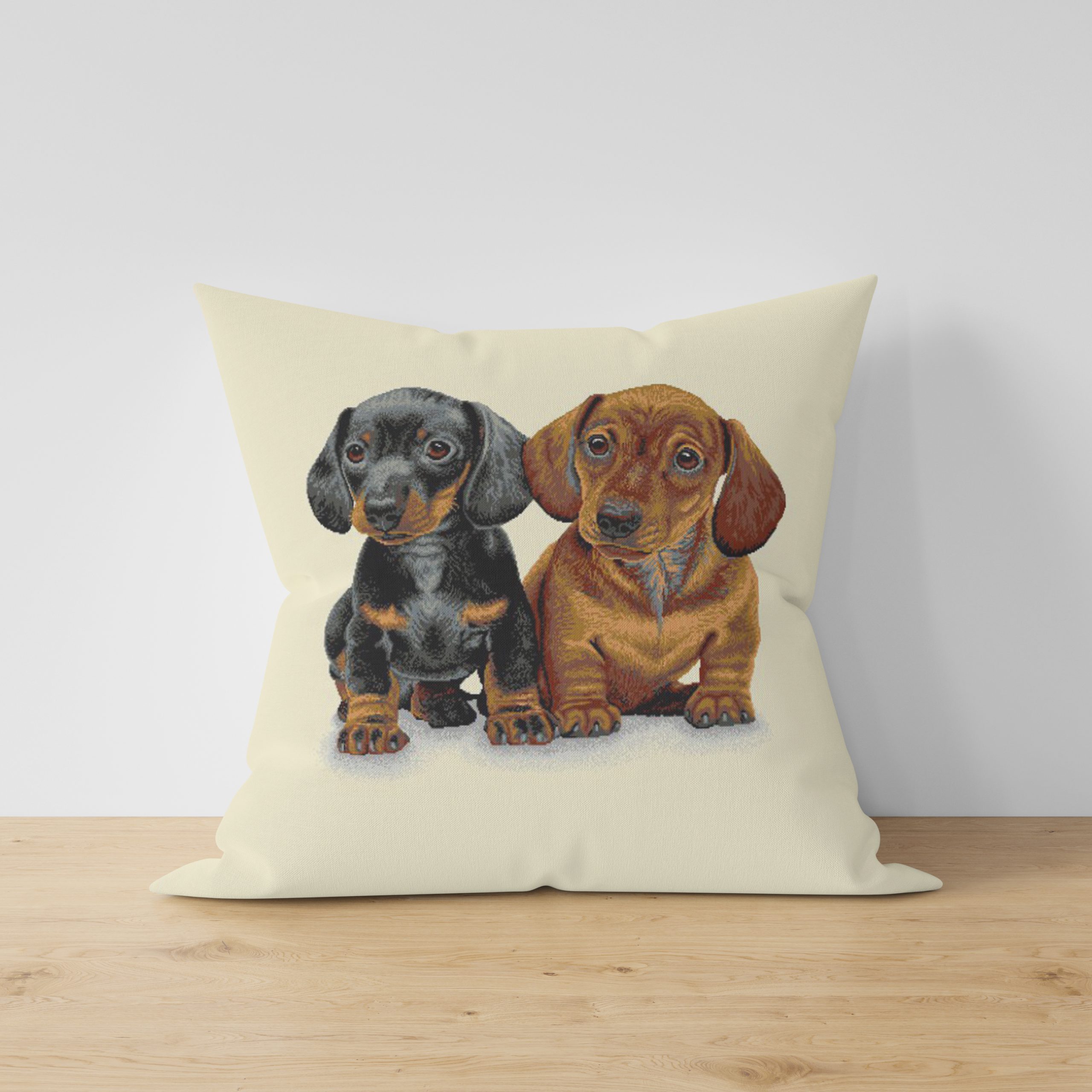 Ptextil - Жакардова декоративна калъфка Кученца 45х45 см. декоративна калъфка Кученца