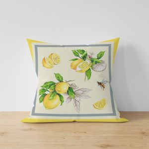 Жакардова декоративна калъфка Лимони 45х45 см.