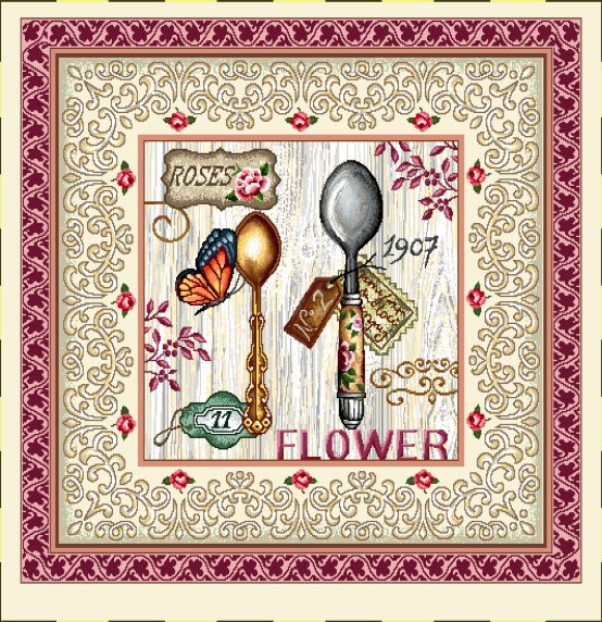 Ptextil - Жакардова декоративна калъфка Лъжички 45х45 см. Жакардова декоративна калъфка Лъжички 45х45 см. - Image 2