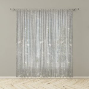 Тънко перде Масва в сив цвят, мрежесто, с перделък