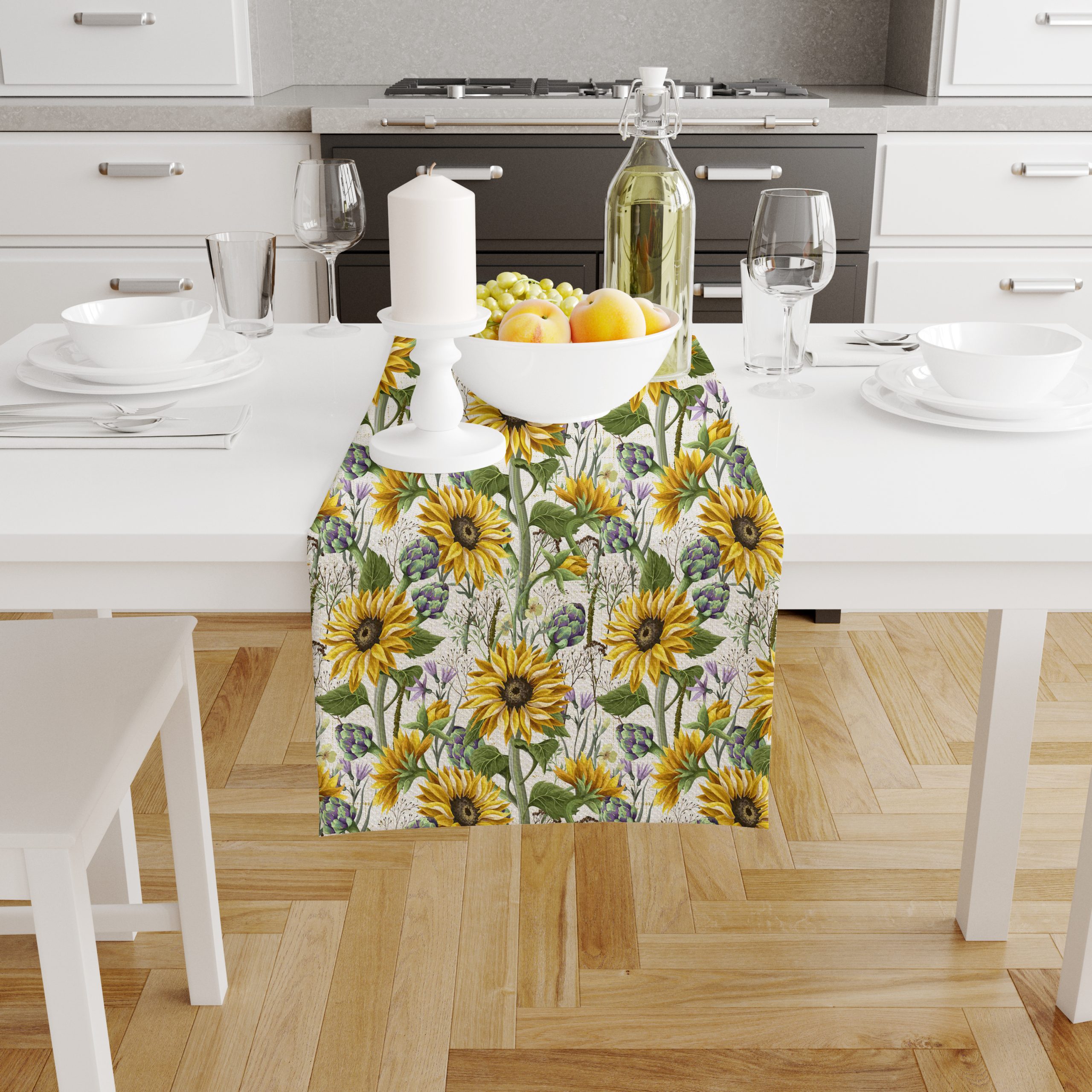 Ptextil - Тишлайфер за маса Слънчогледи, в размер 40х140 см. Тишлайфер за маса Слънчогледи, в размер 40х140 см.