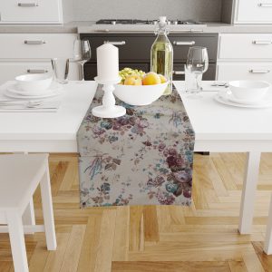 Тишлайфер за маса Сини рози, в размер 40х140 см.