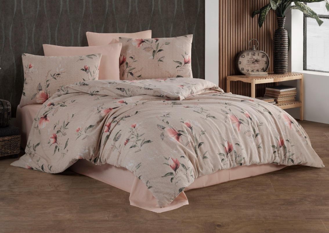 Ptextil - Спален комплект "Розови цветя" Ранфорс, 100% памук Спален комплект Ранфорс