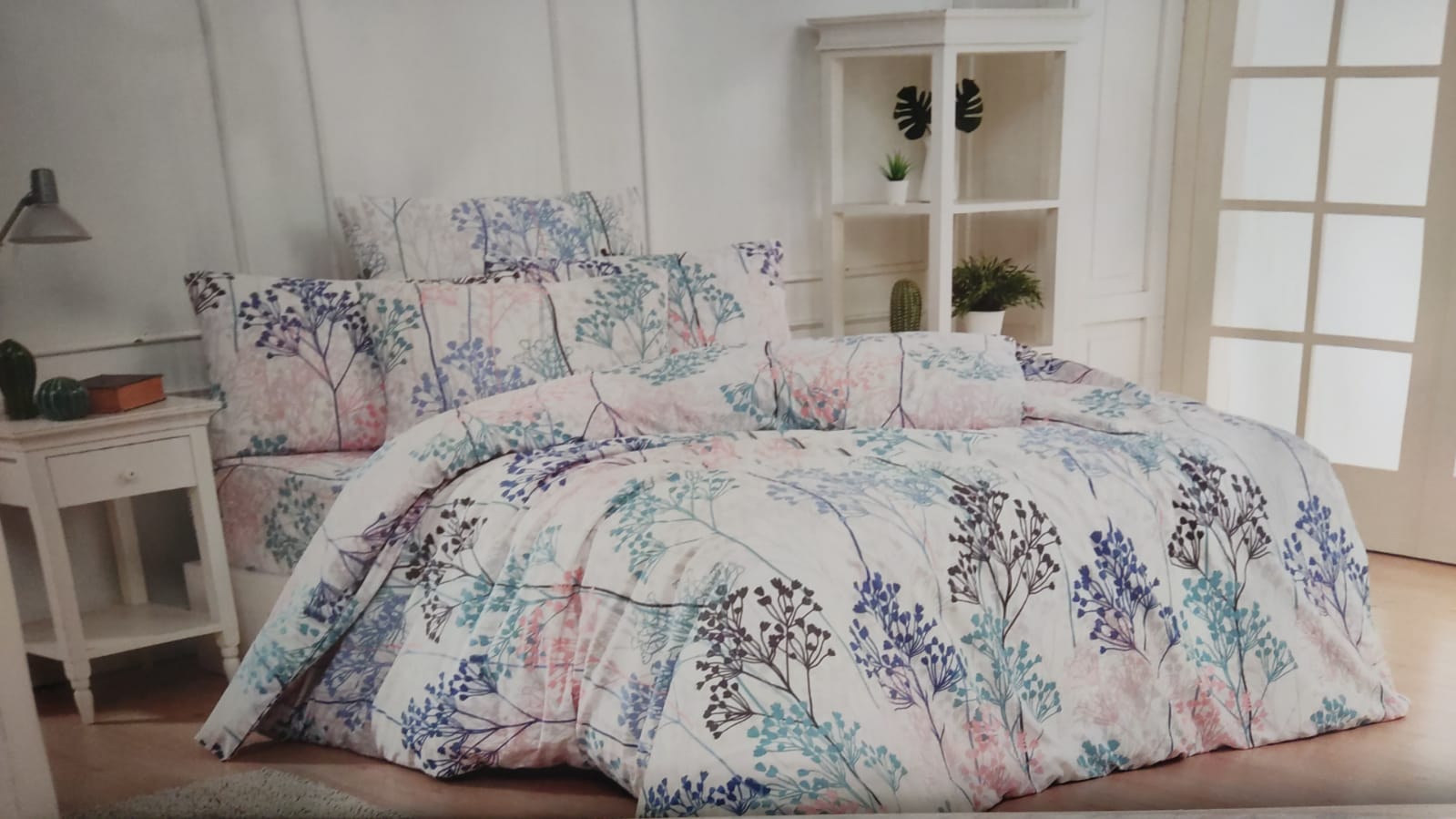 Ptextil - Спален комплект Изкуство Ранфорс, 100% памук спален комплект Ранфорс изкуство, с цветя