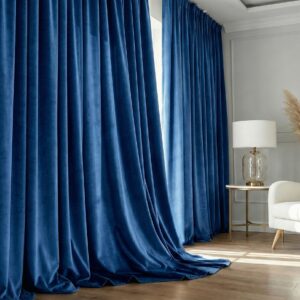 велурена завеса в син цвят