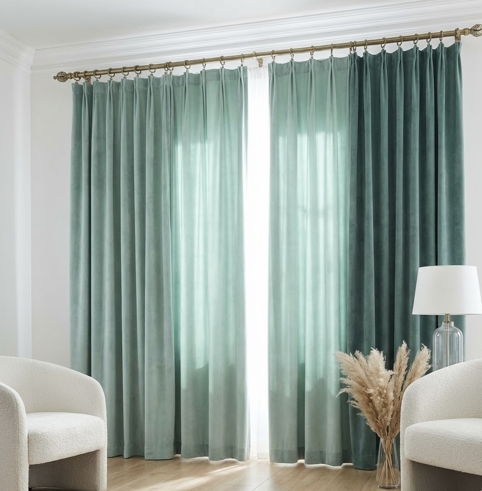 Ptextil - Плътна велурена завеса - Ментова 004 Плътна велурена завеса - Ментова 004 - Image 2