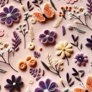 Бутикова хидрофобирана покривка ‘Цветя и пеперуди'